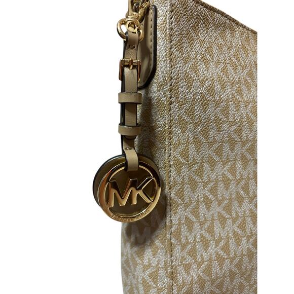 Michael Kors Jet Set Travel Large Logo Messenger - Tan - Picture 4 of 10